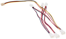 InLine 3 Pin Molex Female to 6x 3 Pin Molex Male Fan Adapter Y-Cable