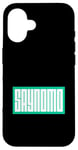 Coque pour iPhone 16 Sarcelle Aqua Saynomo (Say No More) Bleu sarcelle Aqua Graphic