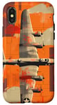 Coque pour iPhone X/XS Orange B-17 Flying Fortress Design géométrique minimaliste