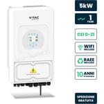 V-tac - Onduleur photovoltaà¯que hybride 5kW monophasé On-Grid/Off-Grid Deye avec écran tactile lcd et compteur intelligent intégré incluant ct et