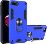 Iphone 7 Plus/Iphone 8 Plus Coque Avec Bague Double Couche Renforcée Défense Bumper Tpu Silicone Antichoc,Armure Case Housse Etui Pour Iphone 7 Plus/Iphone 8 Plus Bleu