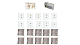 9.1 Surround Sound Audio AV Speaker Wall Face Plate Kit + Back Boxes NON SOLDER