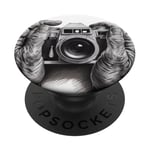 Appareil photo analogique vintage SLR Art Photographe Film PopSockets PopGrip Adhésif