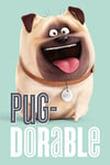 The Secret Life of Pets La Vie secrète des Animaux de Compagnie Pug-Dorable Poster Maxi, en Bois, Multicolore