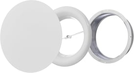 Bouche VMC - 160mm Diffuseur Rond en Métal - Valve d'air Réglable au Plafond Mural - Clapet d'Alimentation et d'Extraction d'air - Grille d'aération - Blanc