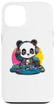 Coque pour iPhone 13 Panda DJ mixant des mélodies colorées