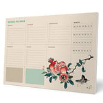 Grupo Erik Japanese Art A4 Desk Pad with Daily, Weekly and Monthly Calendar - Desktop Planner - Desktop Note Pad - 54 Undated Tear Off Sheets - 8.3 x 11.7 inches - to Do List