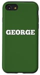 Coque pour iPhone SE (2020) / 7 / 8 Étiquette George avec inscription « Big White text » personnalisable au dos assorti