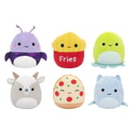 Micromallows Squishmallows Original 6-Pack – Axel Beetle, Lune Loch Ness Monster, Malcolm Mushroom, Orphie Octopus, Pep Pizza, Walker Goat