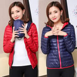 WEIYYY Femmes Vestes Ultra Light Down Jacket Femmes 2020 Nouveau Automne Hiver Manteau Vestes pour Femmes Veste Femme Deux Côtés, Rouge, Bleu Marine À Capuche, 4XL