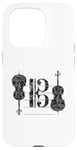 Coque pour iPhone 15 Pro Violoncello Clef de Ténor (Noir Ancien) Cello