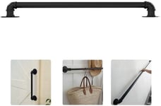 Stair Rails Handrail Ramps Towel Bar Handlebar Rail for the Hospital Hallway Hospital MansionsLofts, Black Iron