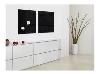 Sigel artverum - Whiteboard-tavla - väggmonterbar - 480 x 480 mm - tempererat glas - magnetisk - svart