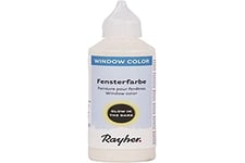 Rayher Peinture Window Color luminescente Easy Paint, incolore, 1 Bouteille, 80ml, Effet Nocturne, Peinture pour fenêtre, Arts créatifs, décoration, Halloween-38702000, Phosphorescent