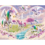 Walltastic Papier peint à 6 panneaux Motif licorne magique Papier FSC Multicolore 2,4 m de haut x 3 m de large