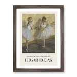 Ballet Ballerina Dancers Practicing At The Bar By Edgar Degas Exhibition Museum Painting Framed Wall Art Print, Ready to Hang Picture for Living Room Bedroom Home Office Décor, Walnut A4 (34 x 25 cm)