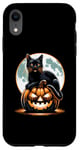 iPhone XR Black Cat Halloween Costume Pumpkin For Women Case