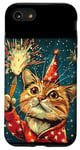 iPhone SE (2020) / 7 / 8 New Year Cheer with this Happy and Funny looking Cat Design Case