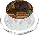 Cute Black Dragon Books Cottagecore Book Lover Bookworm PopSockets PopGrip pour MagSafe