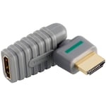 High Speed HDMI med Ethernet Adapter Roterbar HDMI Kontakt - HDMI Hona Grå