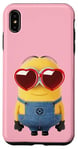 Coque pour iPhone XS Max Minions Cute Bob In Love Heart Shaped Glasses Portrait