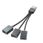 USB 2.0-adapter 1 till 3 USB-splitter USB-förlängningskabel USB-multiport för laddning av bärbar dator/Mac null - A