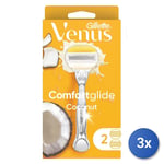 3x Gillette Rasoir Lady Venus Noix de Coco 5 Lames