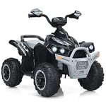 DREAMADE Quad Électrique Enfants 3-8Ans avec Vitesse Réglable,Voiture à Batterie 12V Multifonctions avec Marche Avant et Arrière,Lumières LED,Musique,Pédale,Klaxon,Charge 35KG (Noir)