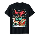 Jingle All the Way Reindeer Sleigh Christmas T-Shirt