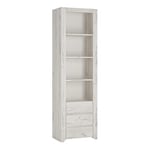 Furniture To Go Angel Tall Narrow 3 Drawer Bookcase, White Oak, 56x40x190.5 cm