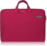 13 13.3 Pouces Housse Pour Ordinateur Portable Sacoche Pochette Pc Avec Poignée En Toile De Protection Pour Macbook Pro Retina/Asus/Dell/Hp/Lenovo/Tashiba/Sony - Vin Rouge