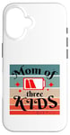 Coque pour iPhone 16 Maman enfants batterie épuisement énergétique humour