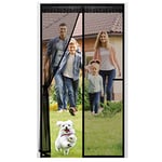 EXTSUD Moustiquaire de Porte Magnétique en Fibre de Verre 90x210cm, Fermeture Automatique Rideau Porte Anti insectes avec Aimants sans Perçage, Noir