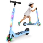 SISIGAD Electric Scooter for Kids Ages 6-12, Kids Electric Scooter with Adjustable Height, Teen Scooter with Light Up Wheels, Max Range 4KM and 10km/h Speed, Scooter for Kids Boy Girls Gift