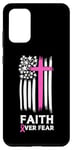 Coque pour Galaxy S20+ Faith Over Fear Drapeau américain Survivant du cancer du sein