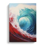 Wave Modern Hard Edge Painting Art No.2 Canvas Print for Living Room Bedroom Home Office Décor, Wall Art Picture Ready to Hang, 30x20 Inch (76x50 cm)