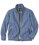 ATLAS FOR MEN - Blouson d'Eté Homme en Jeans, Fermeture éclaire. Veste d’été Bleue en Toile Denim légère. M