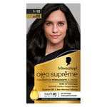 Schwarzkopf Oleo Suprême 1-10 Noir Intense – Coloration Permanente à l’Huile, Couleur & Éclat Longue Durée – Formule Sans Ammoniaque, Couvre 100% des Cheveux Blancs