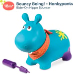 B toys – Hanky the Hippo Inflatable Ride-On Bouncer – Bouncy Boing – BPA Free