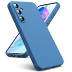 Oududianzi - Coque Compatible avec Samsung Galaxy A55 5G, [Coque Silicone Liquide] [Intérieur Microfibre] Souple Étuis en Caoutchouc Housse Antichoc Protection Bumper Coque Samsung A55 - Bleu