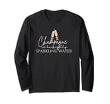 Champagne Is Basically Sparkling Water Pink Coquette Bows Long Sleeve T-Shirt