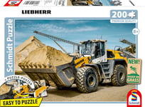 Schmidt Spiele 56552 Liebherr, chargeuse sur pneus L580, Puzzle pour Enfants de 200 pièces en Carton d'herbe