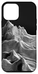 iPhone 12 mini Black and white mountain contour lines. Topographic terrain Case