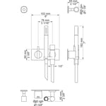 VOLA Et-grebsblander T2 Håndbruser med metalslange og holder Standard 30 mm Dækplade Håndbruseholder Krom 16 ½''RG/PEX