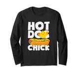 Hot Dog Chick Funny Food Humor Design Long Sleeve T-Shirt