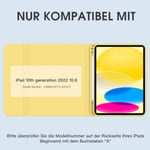 Étui Avec Clavier Pour Ipad 10 Génération 10,9"" 2022, Clavier Magnétique Amovible Avec Porte-Stylo, Veille/Réveil Automatique, Disposition Qwertz Allemande (Jaune)