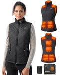 Hecusma Gilet Chauffant Femme avec Batterie incluse 16000mAh 7.4V, Veste Chauffante Femme Conception Sans Lumières, Gilet Chauffant Electrique pour de Plein Air Sports Hiver