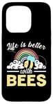 iPhone 15 Pro Life Is Better With Bees Rainbow Case