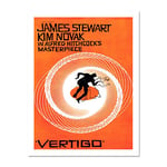 Wee Blue Coo Movie Film Vertigo 1958 Saul Bass James Stewart Alfred Hitchcock Large Framed Art Print Poster Wall Decor 18x24 inch