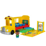 CoComelon Transforming School Time Bus - Lights and Sounds - 3 Favourite Songs - 6 Areas of Play - Removable JJ and Cody Figures - Toys for Kids and Preschoolers